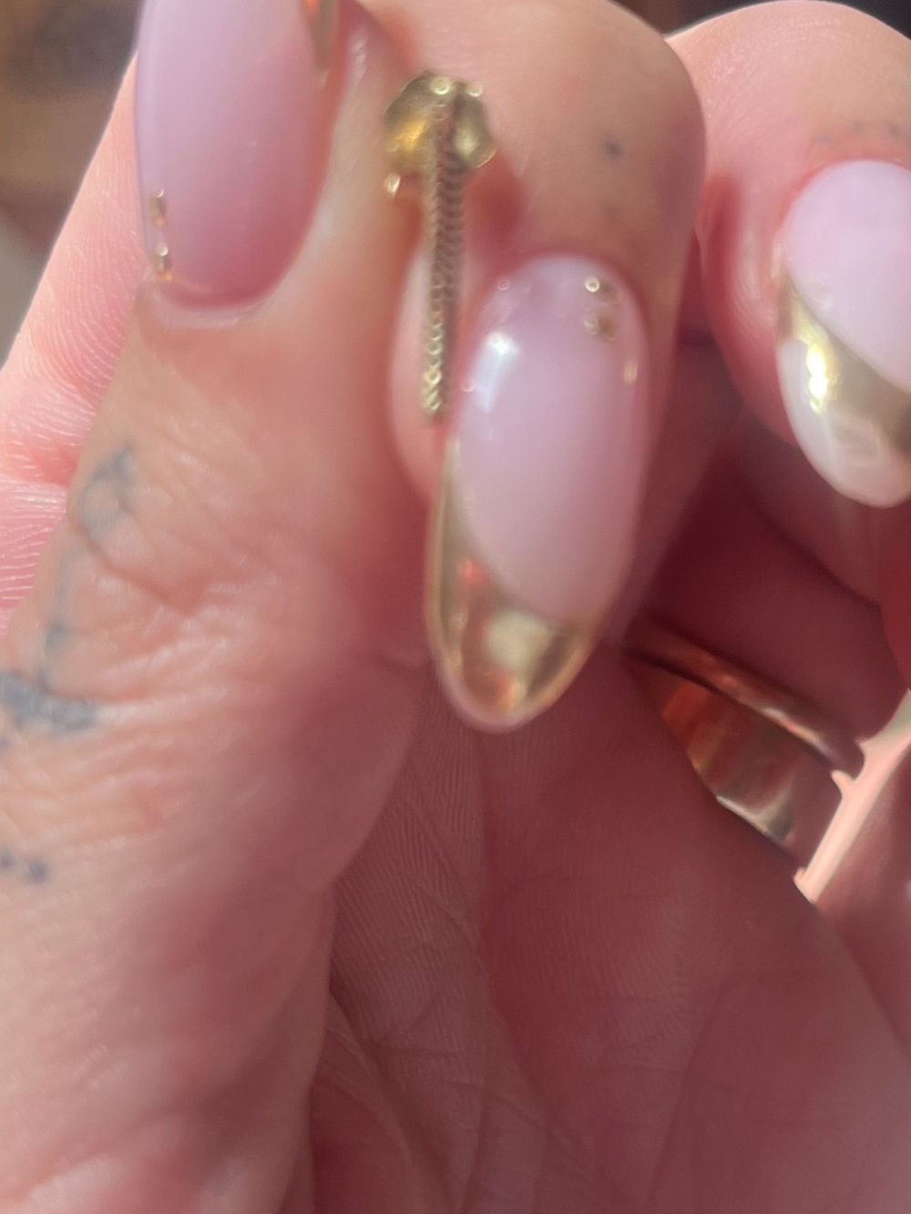 14K snake chain earring